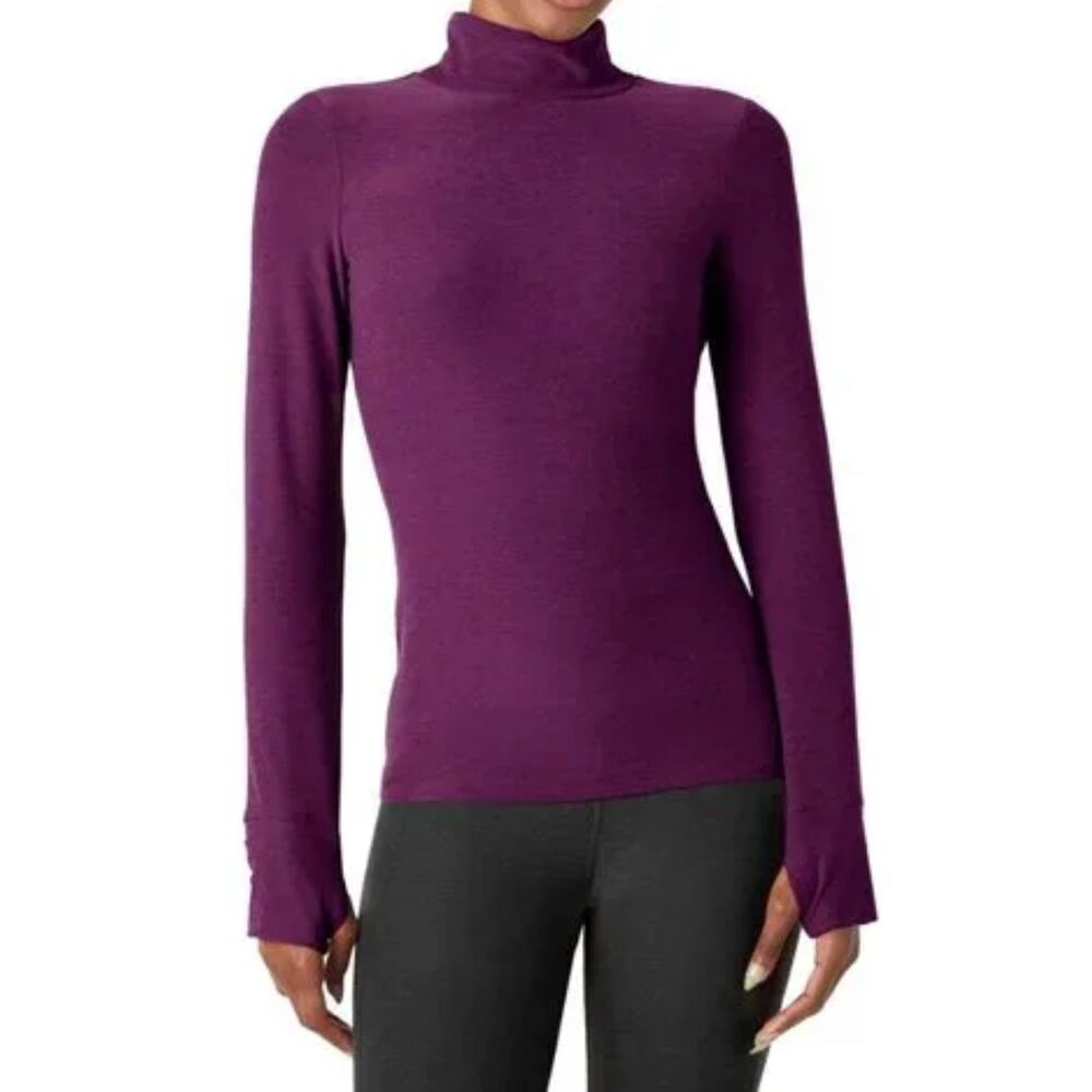 Beyond Yoga Purple Spacedye Captivating Turtleneck Top Size XS Layers Casual